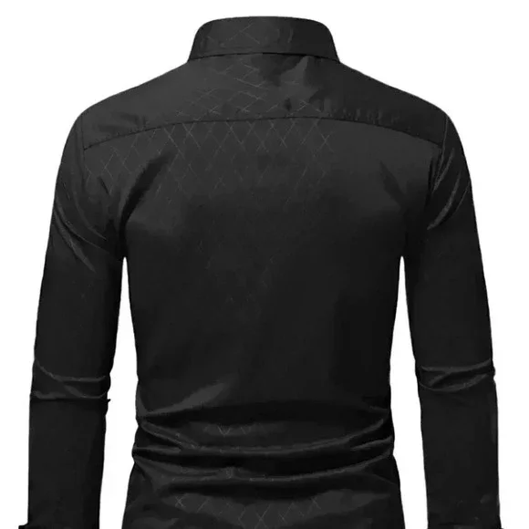 Black Mens Dress Shirt - Picture 3 of 6